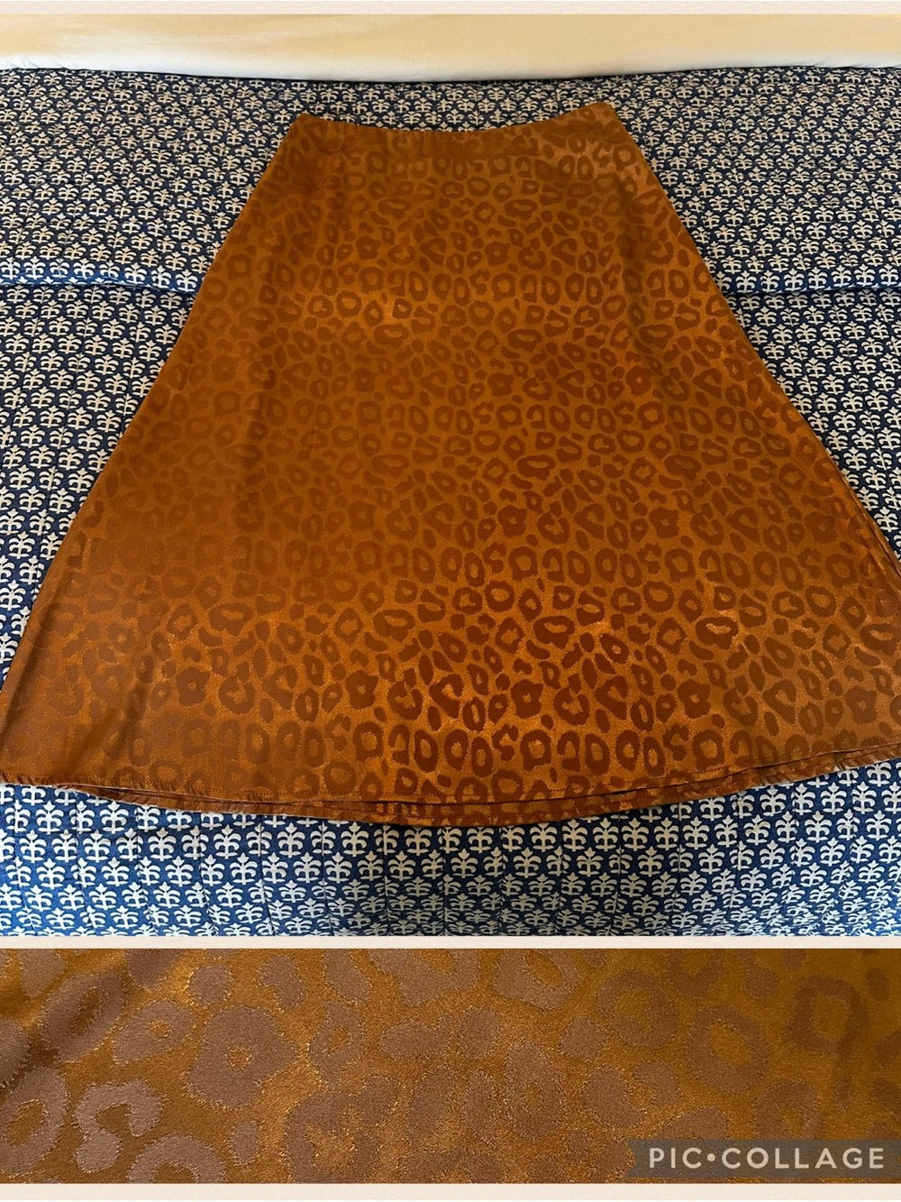 Vine & Love Rose Gold Leopard Jacquard Skirt